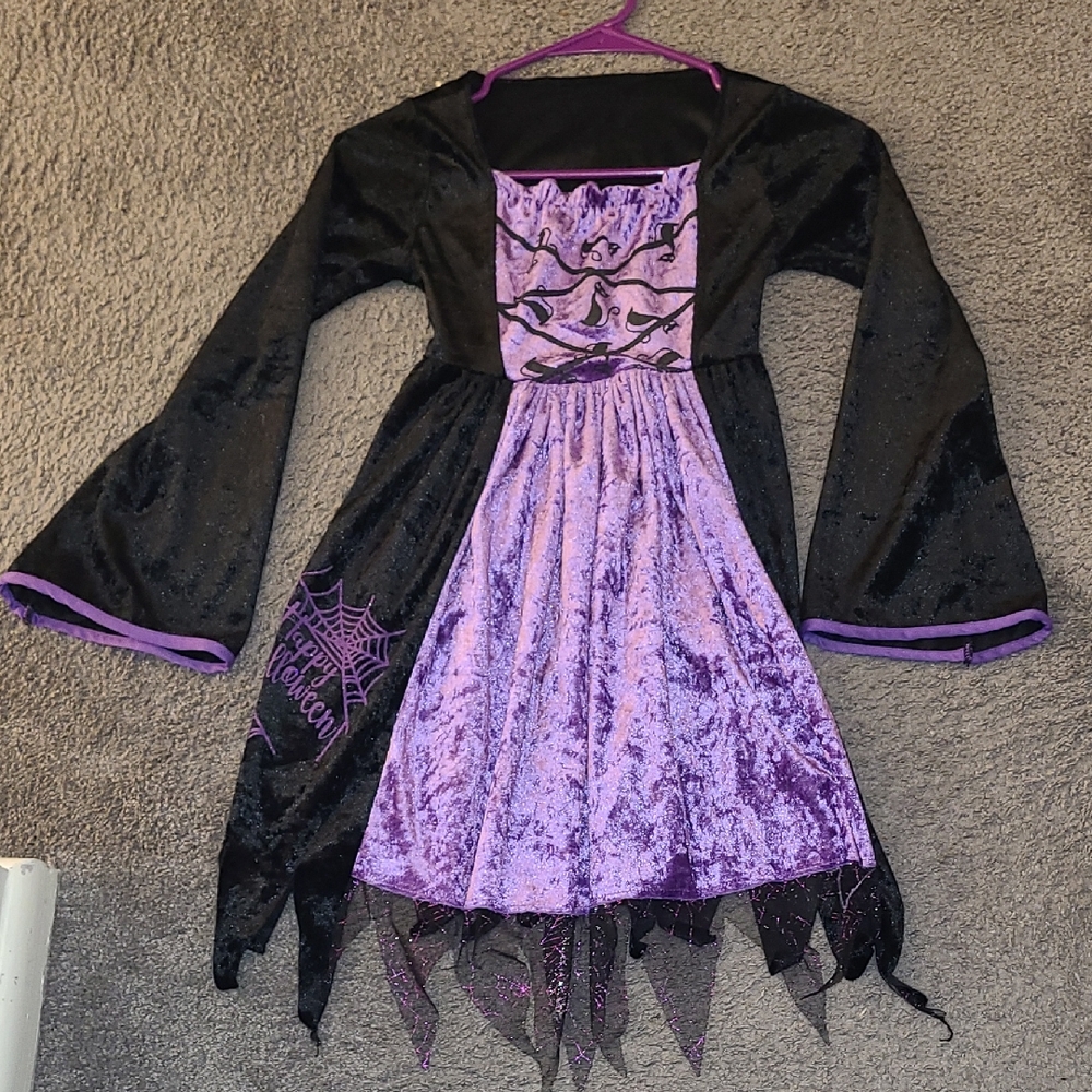 Kids Witch Costume in Black and Purple